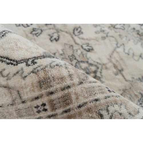 Tapis Avec Franges Rayé Vintage Rectangle Jork Argenté 120x170