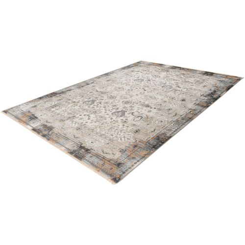 Tapis Avec Franges Rayé Vintage Rectangle Jork Argenté 160x230
