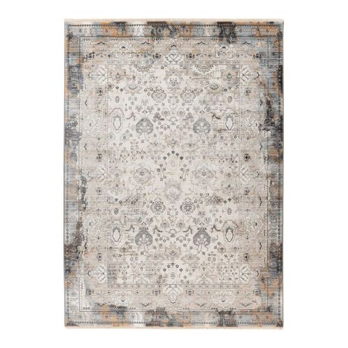 Tapis Avec Franges Rayé Vintage Rectangle Jork Argenté 160x230