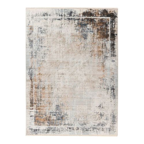 Tapis Moderne Rayé Avec Franges Gyda Argenté 80x150