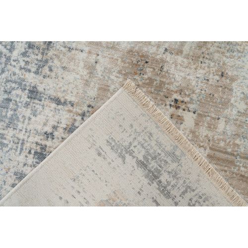 Tapis Moderne Rayé Avec Franges Gyda Argenté 120x170