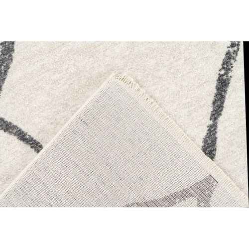 Tapis Berbère Avec Franges Ethnique Runa Ivoire 80x150