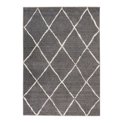 Tapis Berbère Avec Franges Ethnique Runa Argenté 80x150