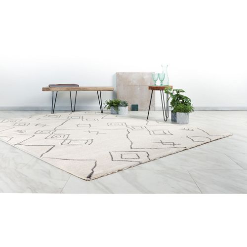 Tapis Ethnique Berbère Avec Franges Pippa Ivoire 120x170
