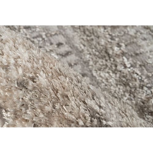 Tapis Rayé Design Effet 3d Rectangle Cherine Beige Argenté 160x230