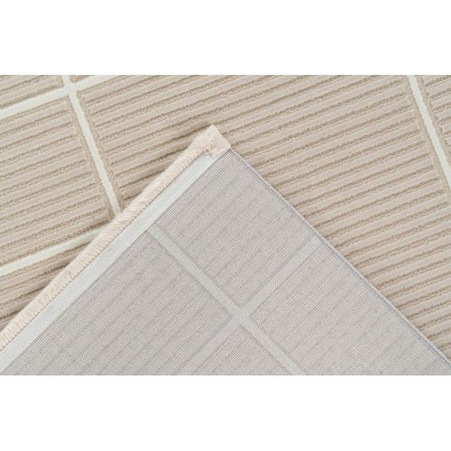 Tapis Géométrique Design Avec Franges Annie Beige 160x230