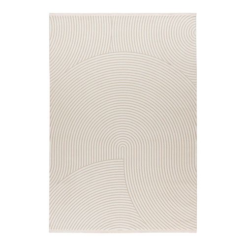 Tapis Moderne Effet Courbe Avec Franges Hanae Ivoire 80x150