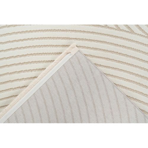 Tapis Moderne Effet Courbe Avec Franges Hanae Ivoire 80x150