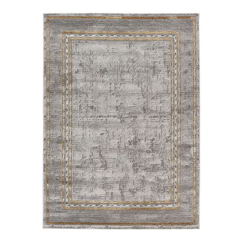 Tapis Baroque Courtes Mèches Rectangle Nama Doré 80x150