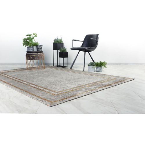 Tapis Baroque Courtes Mèches Rectangle Nama Doré 200x290