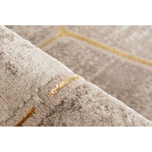 Tapis Moderne Courtes Mèches Rectangle Hadra Beige 80x150