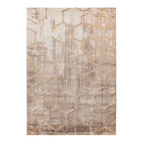 Tapis Moderne Courtes Mèches Rectangle Hadra Beige 160x230