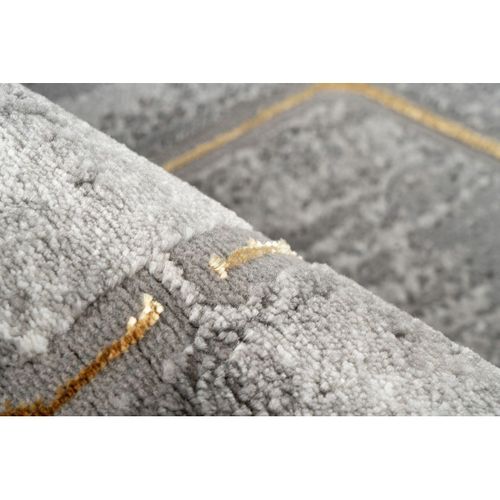 Tapis Moderne Courtes Mèches Rectangle Hadra Doré 160x230