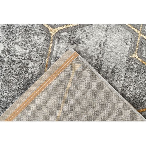 Tapis Moderne Courtes Mèches Rectangle Hadra Doré 200x290