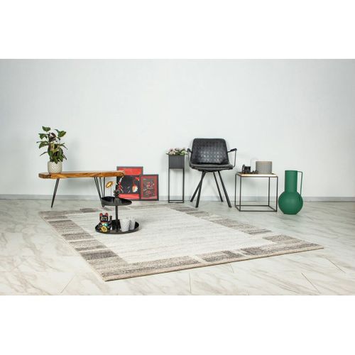 Tapis Contemporain Intérieur Rectangle Nafa Beige Argenté 80x150