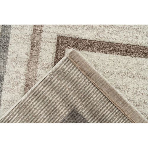 Tapis Design Graphique Rectangle Taza Beige Argenté 200x290