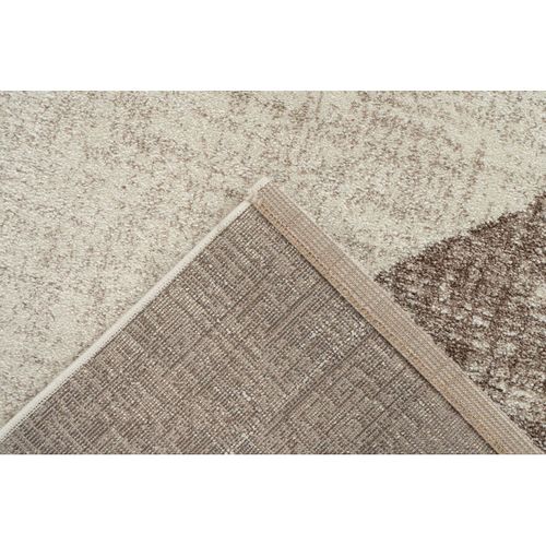 Tapis Design Rayé Courtes Mèches Ava Beige 120x170