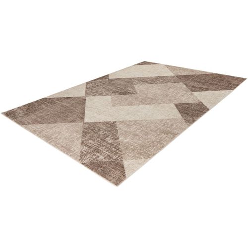 Tapis Design Rayé Courtes Mèches Ava Beige 160x230