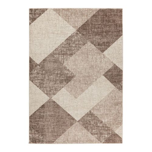 Tapis Design Rayé Courtes Mèches Ava Beige 160x230