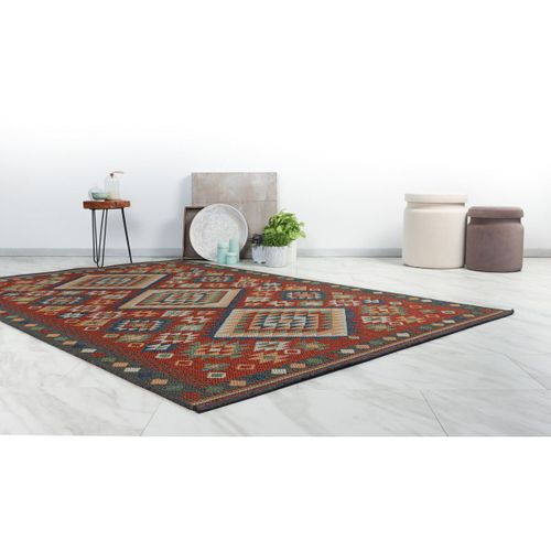 Tapis Extérieur Et Intérieur Plat Kilim Effet Sisal Raya Multicolore 160x230