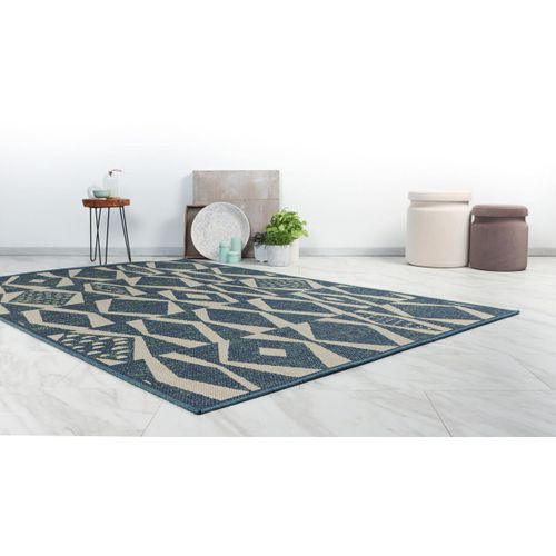 Tapis Moderne Extérieur Et Intérieur Plat Bleu Nuevo Bleu 200x290