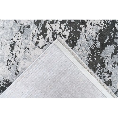 Tapis Moderne Avec Franges Rayé 3d Hadri Argenté 200x290