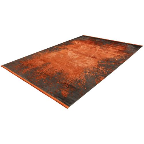 Tapis Design Avec Franges Rayé à Courtes Mèches Anir Terre 80x150