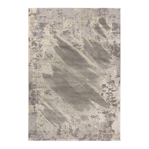 Tapis Moderne à Poils Ras Abstrait Eddie Argenté 200x290