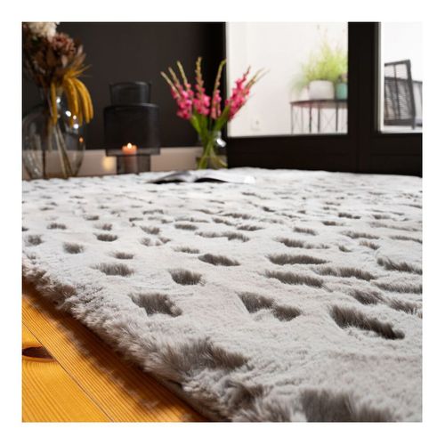 Tapis Extra Doux Effet 3d Design Cherine Argenté 40x60
