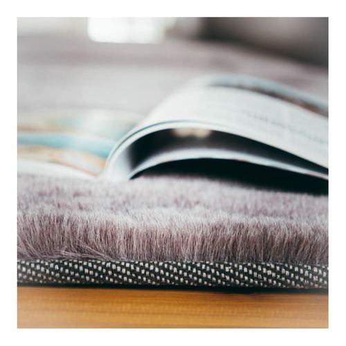 Tapis Doux Uni Moderne à Courtes Mèches Shaddy Mauve 200x290