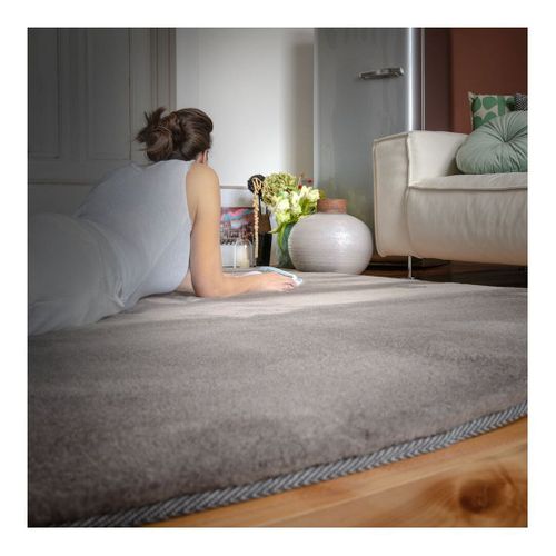 Tapis Doux Uni Moderne à Courtes Mèches Shaddy Taupe 200x290