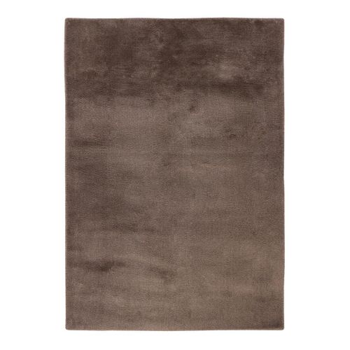 Tapis Doux Uni Moderne à Courtes Mèches Shaddy Taupe 200x290