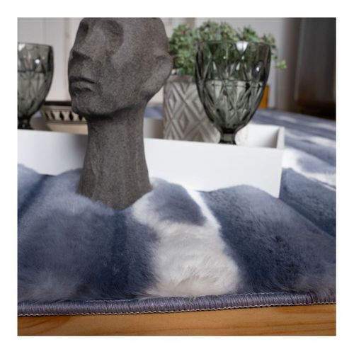 Tapis Rectangle Doux Moderne Effet 3d Lynda Bleu 80x300