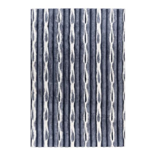 Tapis Rectangle Doux Moderne Effet 3d Lynda Bleu 80x300