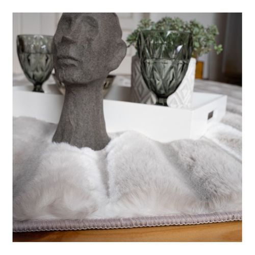 Tapis Rectangle Doux Moderne Effet 3d Lynda Argenté 40x60