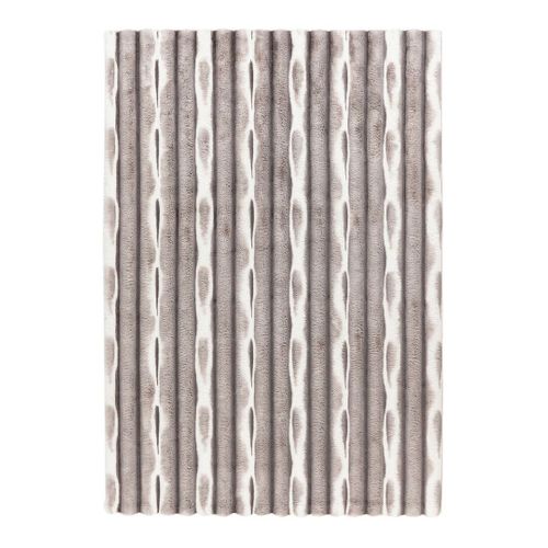 Tapis Rectangle Doux Moderne Effet 3d Lynda Argenté 40x60