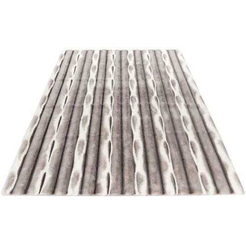 Tapis Rectangle Doux Moderne Effet 3d Lynda Argenté 40x60