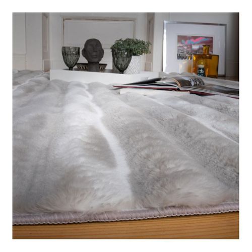 Tapis Rectangle Doux Moderne Effet 3d Lynda Argenté 200x290