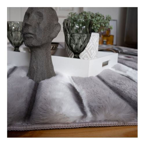 Tapis Rectangle Doux Moderne Effet 3d Lynda Taupe 80x300