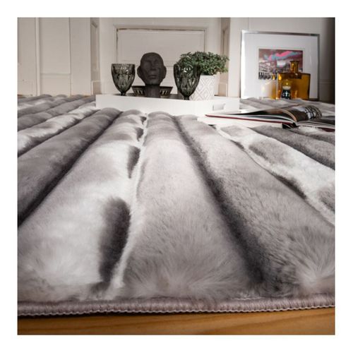 Tapis Rectangle Doux Moderne Effet 3d Lynda Taupe 80x300