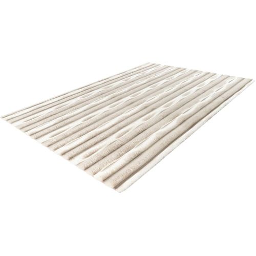 Tapis Rectangle Doux Moderne Effet 3d Lynda Taupe 200x290