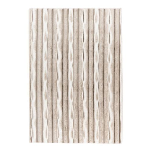 Tapis Rectangle Doux Moderne Effet 3d Lynda Taupe 200x290