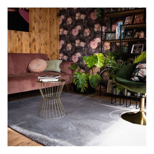 Tapis Uni Shaggy Doux Moderne Serena Argenté 80x150