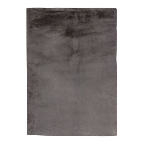 Tapis Uni Shaggy Doux Moderne Serena Argenté 80x150