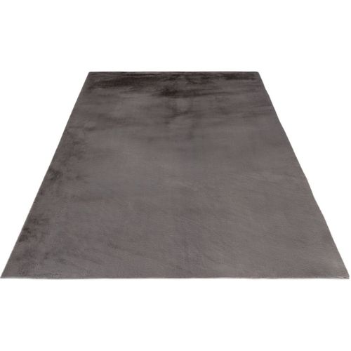 Tapis Uni Shaggy Doux Moderne Serena Argenté 80x150