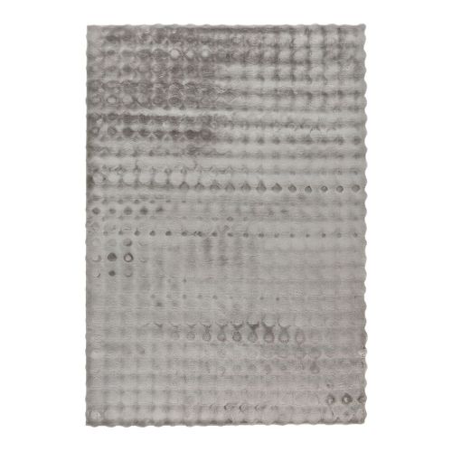 Tapis Effet 3d Doux Shaggy Uni Solenna Argenté 80x150