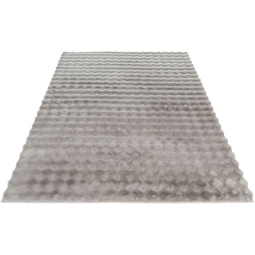 Tapis Effet 3d Doux Shaggy Uni Solenna Argenté 200x290
