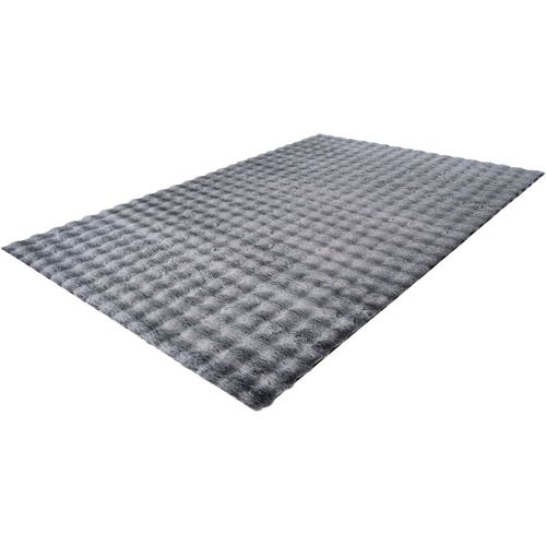 Tapis Shaggy Uni Effet 3d Moderne Ayna Anthracite 80x300