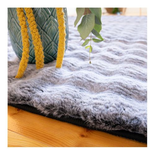 Tapis Shaggy Uni Effet 3d Moderne Ayna Anthracite 80x300