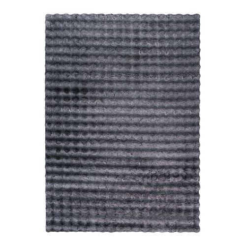 Tapis Shaggy Uni Effet 3d Moderne Ayna Anthracite 80x300